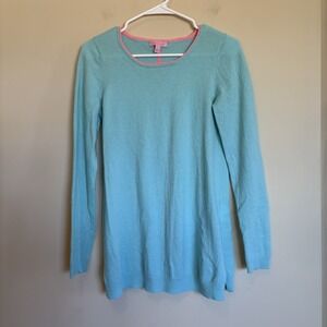 LILLY PULITZER Teal Serene Blue Collins‎ Cashmere Sweater Size Small